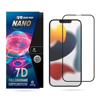 ND38_CRG-7DNANO-IP13P Crong 7D Nano Flexible Glass - Niepękające szkło hybrydowe 9H na cały ekran iPhone 13 / iPhone 13 Pro