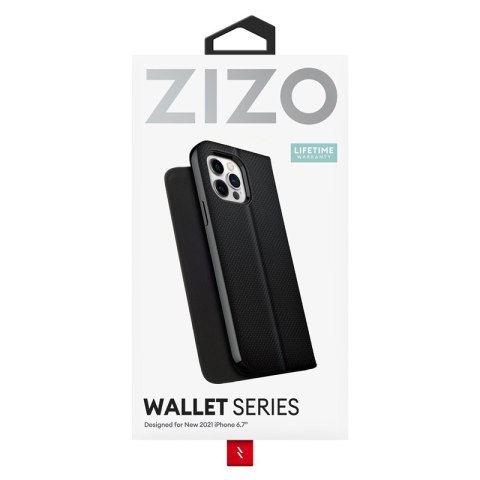 ND38_WTPH-IPH2167-BKCV ZIZO WALLET Series - Etui z klapką iPhone 13 Pro Max (czarny)