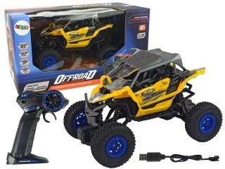 ND24_9389 Terenowe Auto Off- Road Zdalnie Sterowane 2,4 GHz 1:16 Żółte 5904204754057