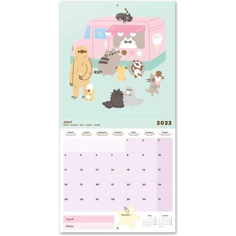 ND38_CP22019 Pusheen - Kalendarz ścienny 30 x 30 cm 2022 z kolekcji Foodie