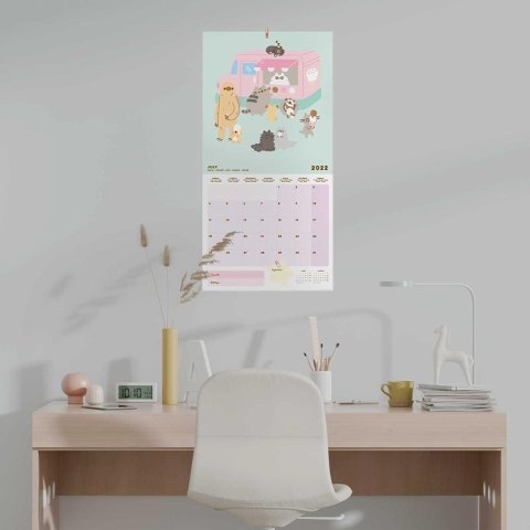 ND38_CP22019 Pusheen - Kalendarz ścienny 30 x 30 cm 2022 z kolekcji Foodie