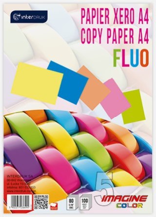 ND39_363891 PAPIER XERO KOL A4 80G MIX FLUO/5 OP100ARK INT