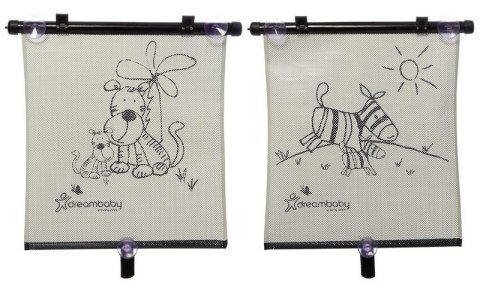 ND19_PCR238P Roleta samochodowa UV - dwustronna - Zebra i Tygrys - 2 szt.