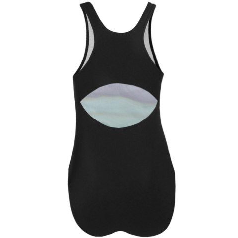 ND05_K12374-128cm Kostium kąpielowy dla dziewczynki Crowell Swan kol.01 czarno-błękitno-niebieski r.128cm