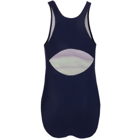 ND05_K12375-128cm Kostium kąpielowy dla dziewczynki Crowell Swan kol.02 granatowo-limonkowo-zielony r.128cm