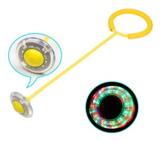 KX5598 Hula hop na nogę skakanka piłka świecąca LED żółta