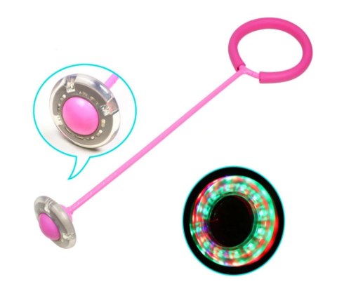 KX5598 Hula hop na nogę skakanka piłka świecąca LED żółta