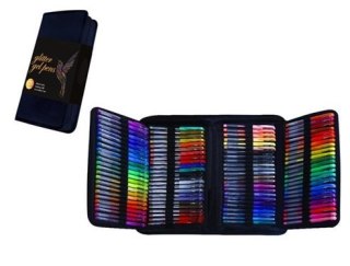 KX5553 Długopisy żelowe kolorowe w etui 120szt + 120 wkładów