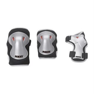 ND05_O0715-M 301276 Ochraniacze na łyżworolki Roces Super JR 3-pack czarno szare 301276 r.M