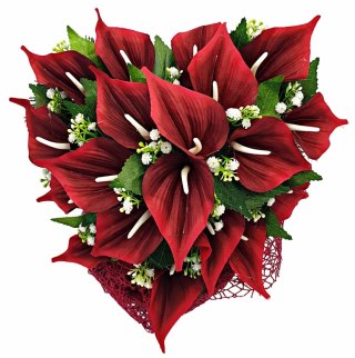 STROIK NA POMNIK CZERWONE SERCE KALIE KOMPOZYCJA NA GRÓB