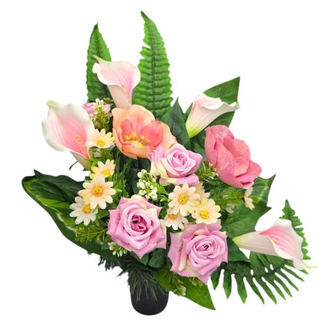 BUKIET FLAKON WKŁAD DO WAZONU KWIATY NA CMENTARZ GRÓB POMNIK