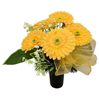 BUKIET WKŁAD DO WAZONU GERBERY KWIATY NA CMENTARZ GRÓB POMNIK WIOSENNY WZÓR