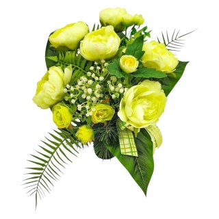 BUKIET WKŁAD DO WAZONU KWIATY NA CMENTARZ GRÓB POMNIK RÓŻE PIWONIE