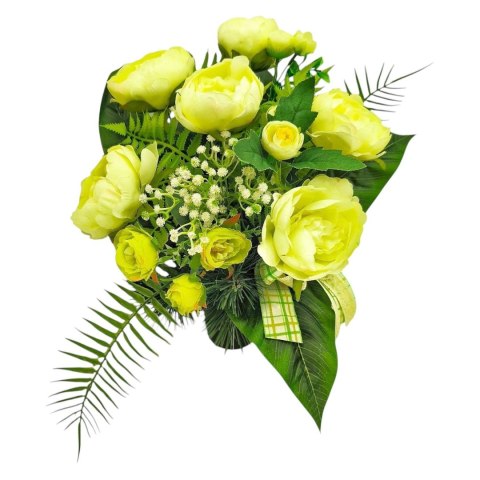 BUKIET WKŁAD DO WAZONU KWIATY NA CMENTARZ GRÓB POMNIK RÓŻE PIWONIE