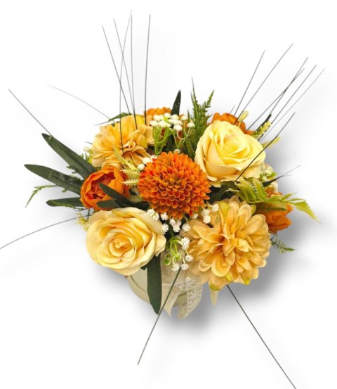FLOWERBOX POMARAŃCZOWE KWIATY W PUDEŁKU NA DZIEŃ MATKI URODZINY IMIENINY