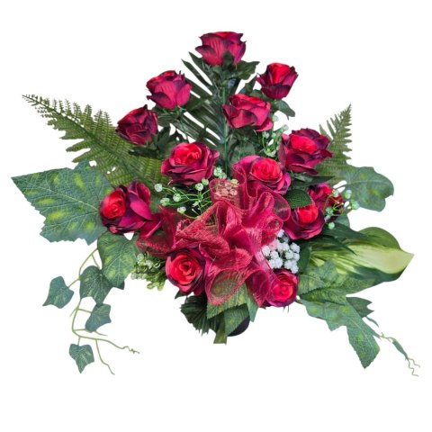 Bukiet flakon stroik na cmentarz kompozycja kwiatowa na wszystkich świętych