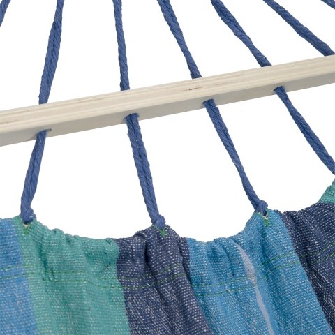 NC9004 NIEBIESKI-CIEMNONIEBIESKI HAMAK Z DREWNIANĄ BELKA 70CM I METALOWYM UCHWYTEM NILS CAMP