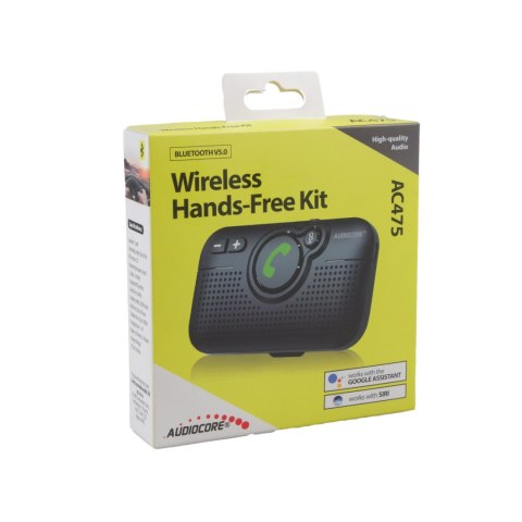 Zestaw głośnomówiący bluetooth 5.0 Audiocore, A2DP, głośnik 2W, wspiera Google i Siri, AC475