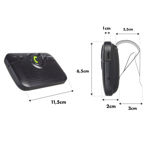 Zestaw głośnomówiący bluetooth 5.0 Audiocore, A2DP, głośnik 2W, wspiera Google i Siri, AC475