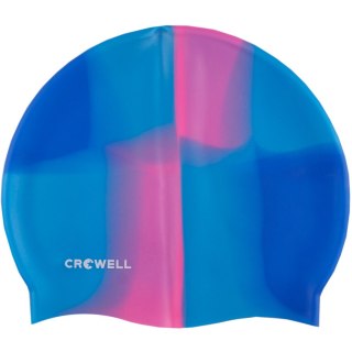 ND05_C3911 Czepek pływacki silikonowy Crowell Multi Flame niebiesko-różowy kol.09