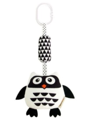 KX5643 Grzechotka zawieszka sensoryczna kontrastowa sowa