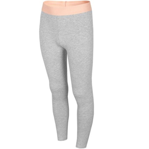 ND05_L1087-164cm HJL22 JLEG004 27M Legginsy dla dziewczynki 4F chłodny jasny szary melanż HJL22 JLEG004 27M r.164cm