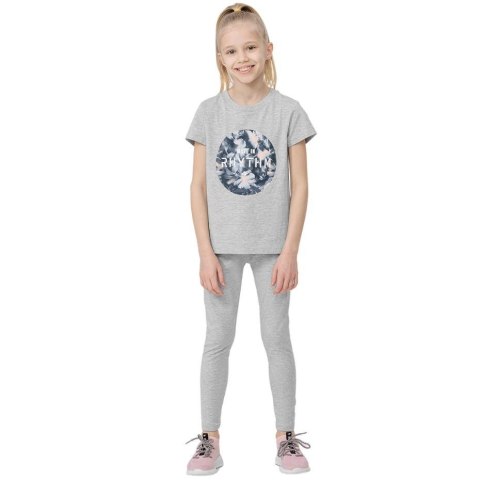 ND05_L1087-164cm HJL22 JLEG004 27M Legginsy dla dziewczynki 4F chłodny jasny szary melanż HJL22 JLEG004 27M r.164cm