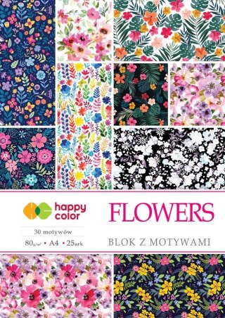 ND39_456377 BLOK Z MOTYWAMI FLOWERS A4/15K 25MOTYW 80G