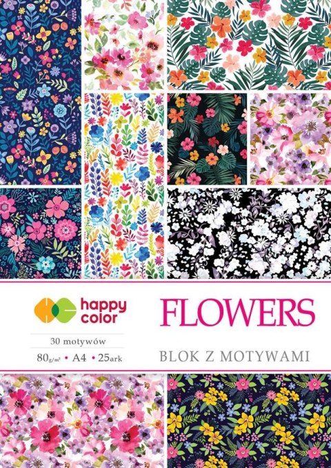 ND39_456377 BLOK Z MOTYWAMI FLOWERS A4/15K 25MOTYW 80G
