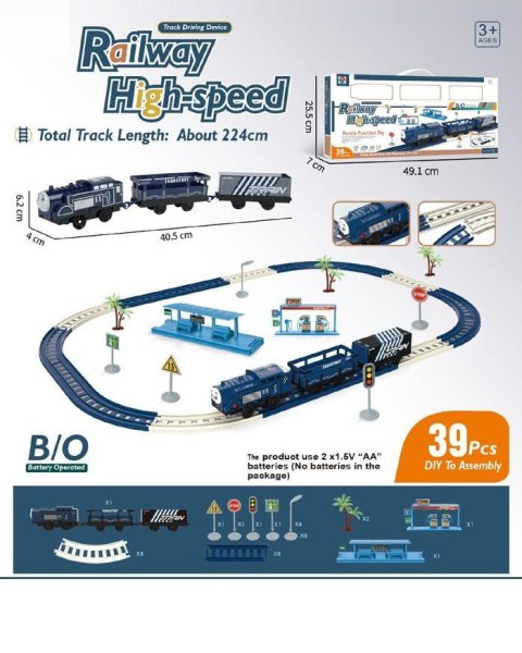 ND21_109453 Pociąg kolejka z wagonami 39el