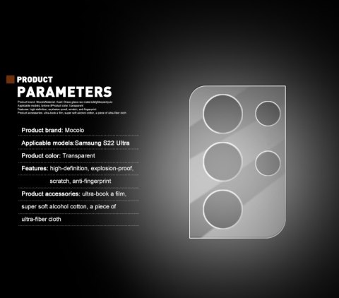 ND38_SX6570 Mocolo Silk Camera Lens Glass - Szkło ochronne na obiektyw aparatu Samsung Galaxy S22 Ultra