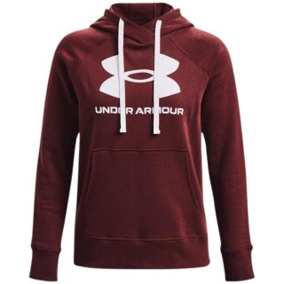ND05_B21281-L 1356318 690 Bluza damska Under Armour Rival Fleece Logo Hoodie bordowa 1356318 690 r.L