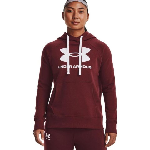 ND05_B21281-M 1356318 690 Bluza damska Under Armour Rival Fleece Logo Hoodie bordowa 1356318 690 r.M