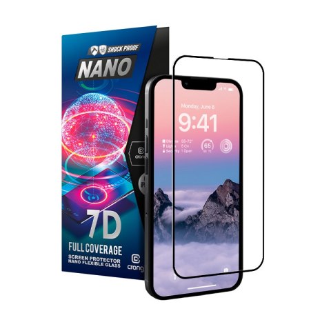 ND38_CRG-7DNANO-IP14P Crong 7D Nano Flexible Glass - Niepękające szkło hybrydowe 9H na cały ekran iiPhone 14 Pro