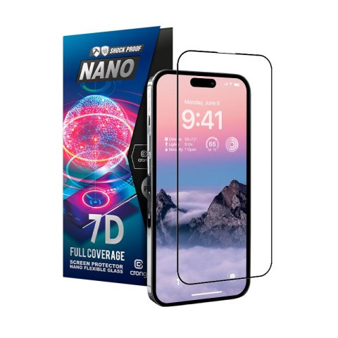 ND38_CRG-7DNANO-IP14PM Crong 7D Nano Flexible Glass - Niepękające szkło hybrydowe 9H na cały ekran iPhone 14 Pro Max