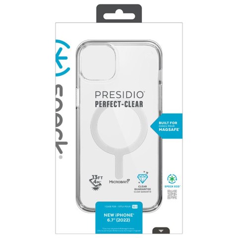ND38_150119-5085 Speck Presidio Perfect-Clear + MagSafe - Etui iPhone 14 Plus z powłoką MICROBAN (Clear)