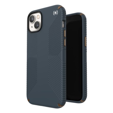 ND38_150116-3068 Speck Presidio2 Grip - Etui iPhone 14 Plus z powłoką MICROBAN (Charcoal / Cool Bronze / Slate)