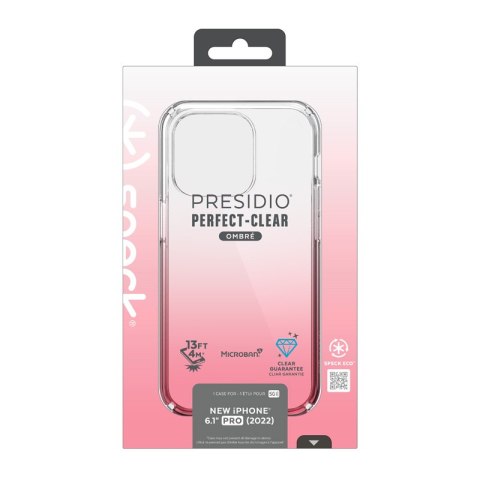 ND38_150151-9509 Speck Presidio Perfect-Clear + Ombre - Etui iPhone 14 Pro z powłoką MICROBAN (Clear / Vintage Rose Fade)
