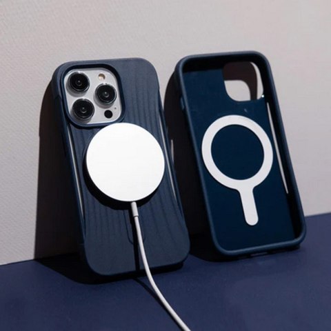 ND38_493253 X-Doria Raptic Clutch MagSafe - Biodegradowalne etui iPhone 14 Pro (Drop-Tested 3m) (Marine Blue)