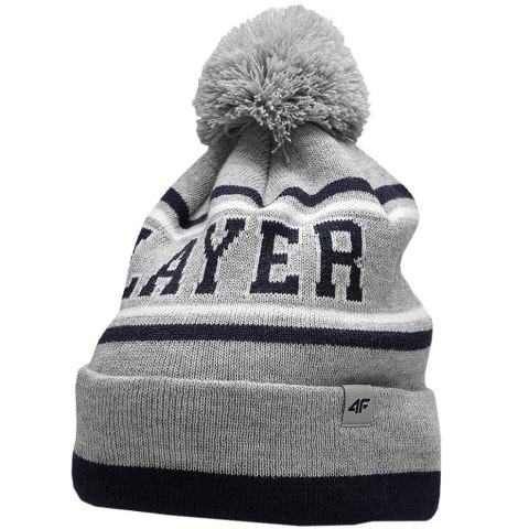 ND05_C4329 HJZ22 JCAM005 27M Czapka dla chłopca 4F chłodny jasny szary melanż HJZ22 JCAM005 27M