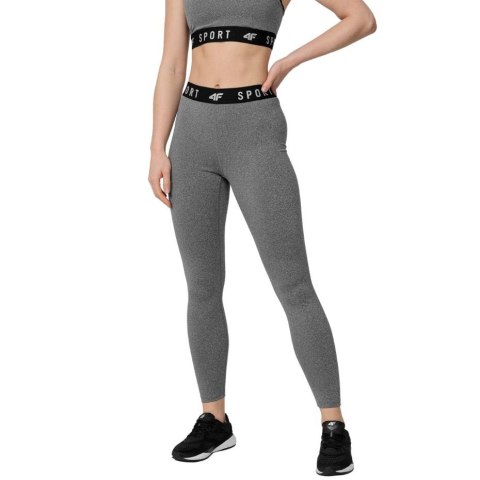 ND05_S11180-S H4Z22 SPDF351 24M Legginsy funkcyjne damskie 4F średni szary melanż H4Z22 SPDF351 24M r.S