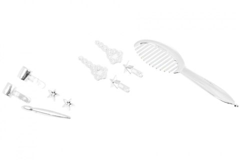 ND28_10879_ZDZ_8830S_BROWN Lalka brunetka do stylizacji włosów dla dzieci 3+ Zestaw do czesania + Ozdoby akcesoria