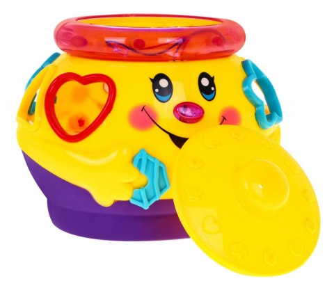ND28_10915_ZIT_2056C Tańczący garnuszek z pokrywką 2w1 dla dzieci 18m+ Sorter kształtów + Interaktywne funkcje