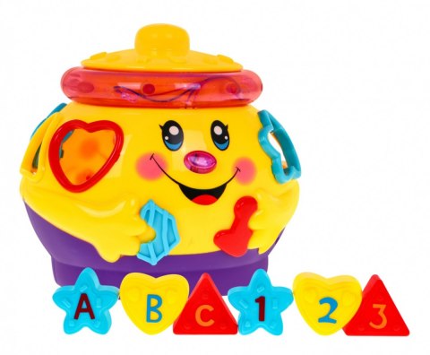 ND28_10915_ZIT_2056C Tańczący garnuszek z pokrywką 2w1 dla dzieci 18m+ Sorter kształtów + Interaktywne funkcje