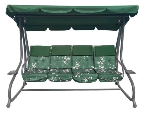 ND28_12377_8078 MOT Ogromna Huśtawka Ogrodowa Siedzisko Plecionka 2x1 Zielona M