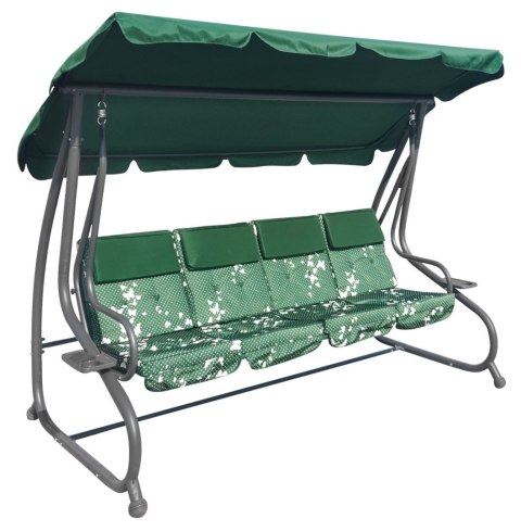 ND28_12377_8078 MOT Ogromna Huśtawka Ogrodowa Siedzisko Plecionka 2x1 Zielona M