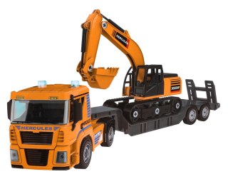 ND28_14333_ZAU_3202-13 Pojazdy budowlane do skręcania dla dzieci 3+ Ciężarówka + koparka + wiertarko-wkrętarka 185 el.