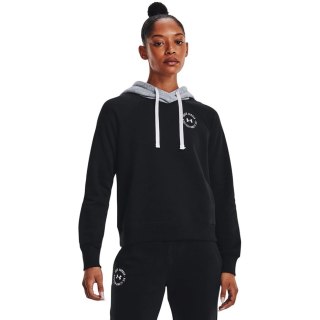 ND05_B21825-L 1373031 001 Bluza damska Under Armour Rival Fleece CB Hoodie czarna 1373031 001 r.L