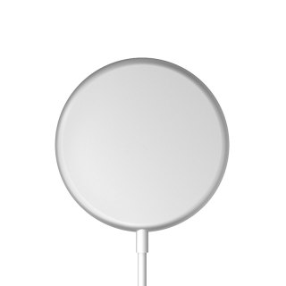 ND38_CRG-MS15W-SLV Crong MagSpot Wireless Charger - Aluminiowa ładowarka MagSafe 15W (Silver White)