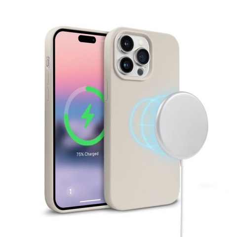 ND38_CRG-COLRM-IP1467P-STN Crong Color Cover Magnetic - Etui iPhone 14 Pro Max MagSafe (kamienny beż)